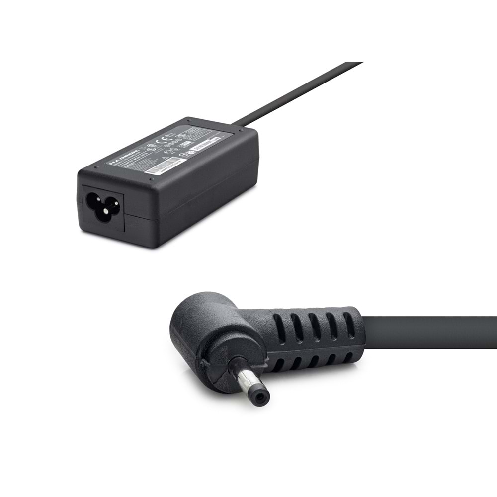 HADRON HD728 Laptop Adaptörü 40W 19V 2.1A 2.3x0.7 mm Asus Acer Siyah