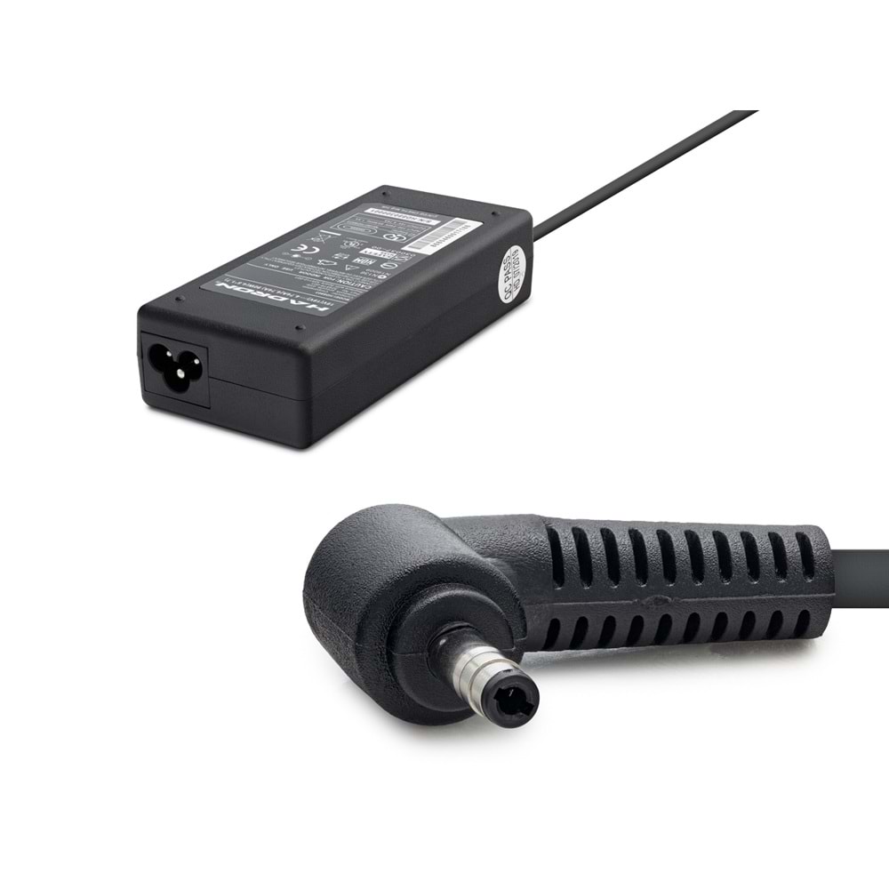 HADRON HD8803 Laptop Adaptörü 65W 19V 3.42A 4.0x1.7 mm Acer Casper Grundig Siyah