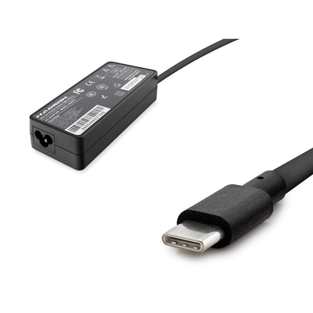 HADRON HD8870 Laptop Adaptörü 90W 20V 4.5A Type-C Lenovo Dell HP Asus Siyah