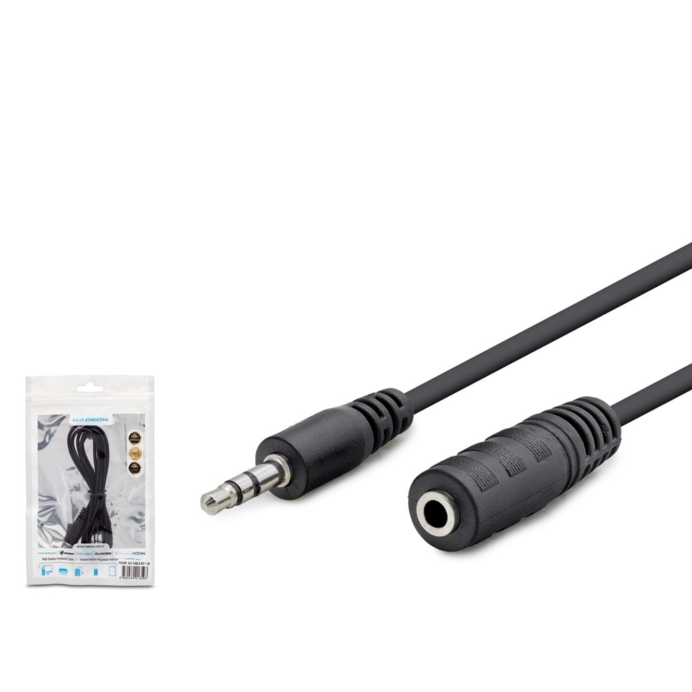 HADRON HDX1004 3.5 mm TRS AUX Uzatma Kablosu 1.2 m Siyah