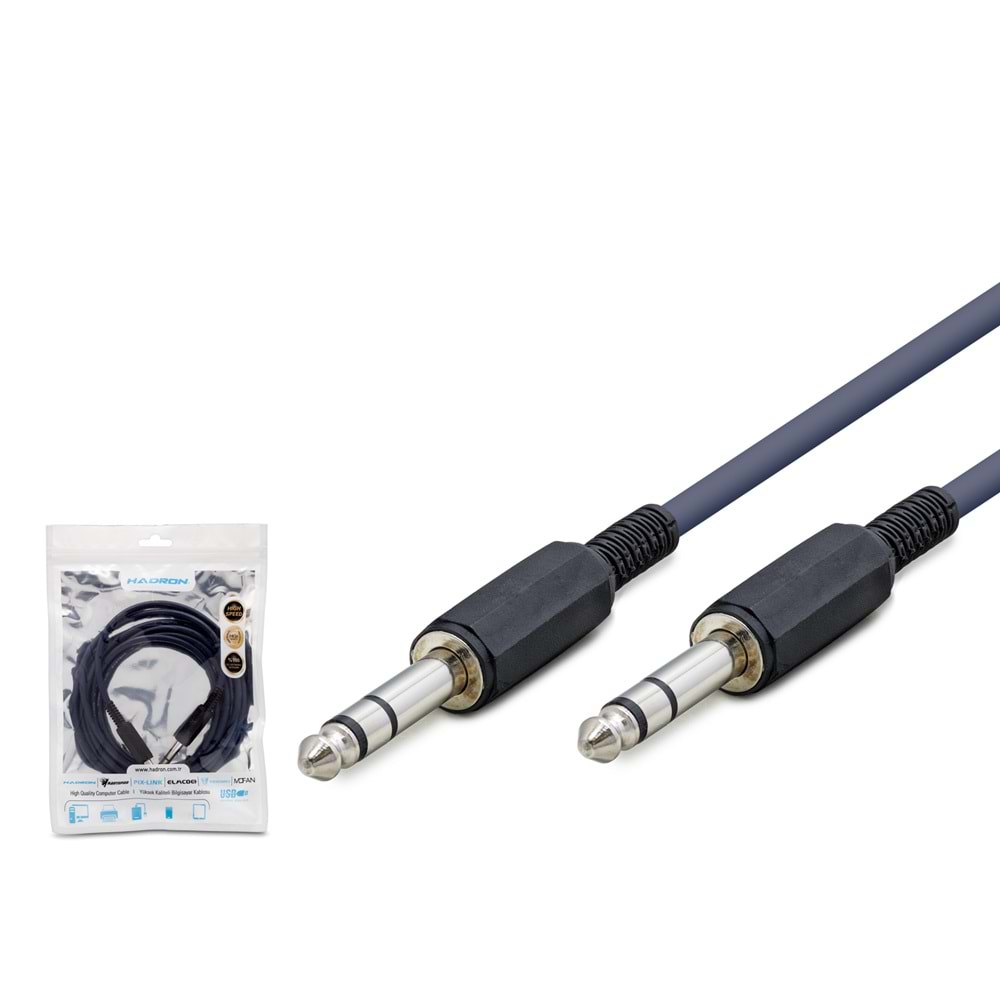 HADRON HDX1049 6.35 mm Stereo Jack Kablosu 3 m Siyah