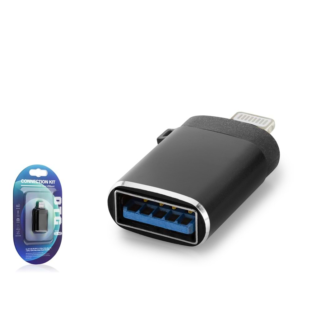 HADRON HDX1056 Lightning to USB 3.0 OTG Dönüştürücü Adaptör Siyah