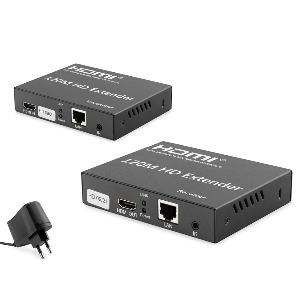 HADRON HDX1348 HDMI Extender IR 4K 30 Hz 120 m Siyah