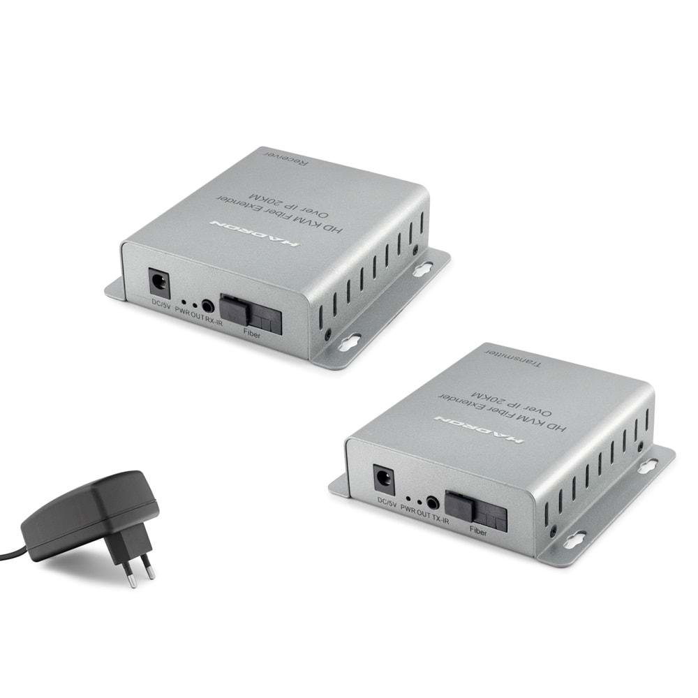 HADRON HDX1364 HDMI KVM Fiber Extender Loop Out IR 1080p 60 Hz 20 km Gri
