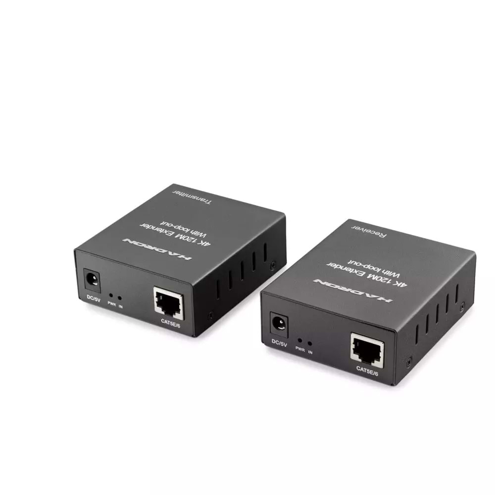 HADRON HDX1368 HDMI Extender Loop Out 4K 30 Hz 120 m Siyah