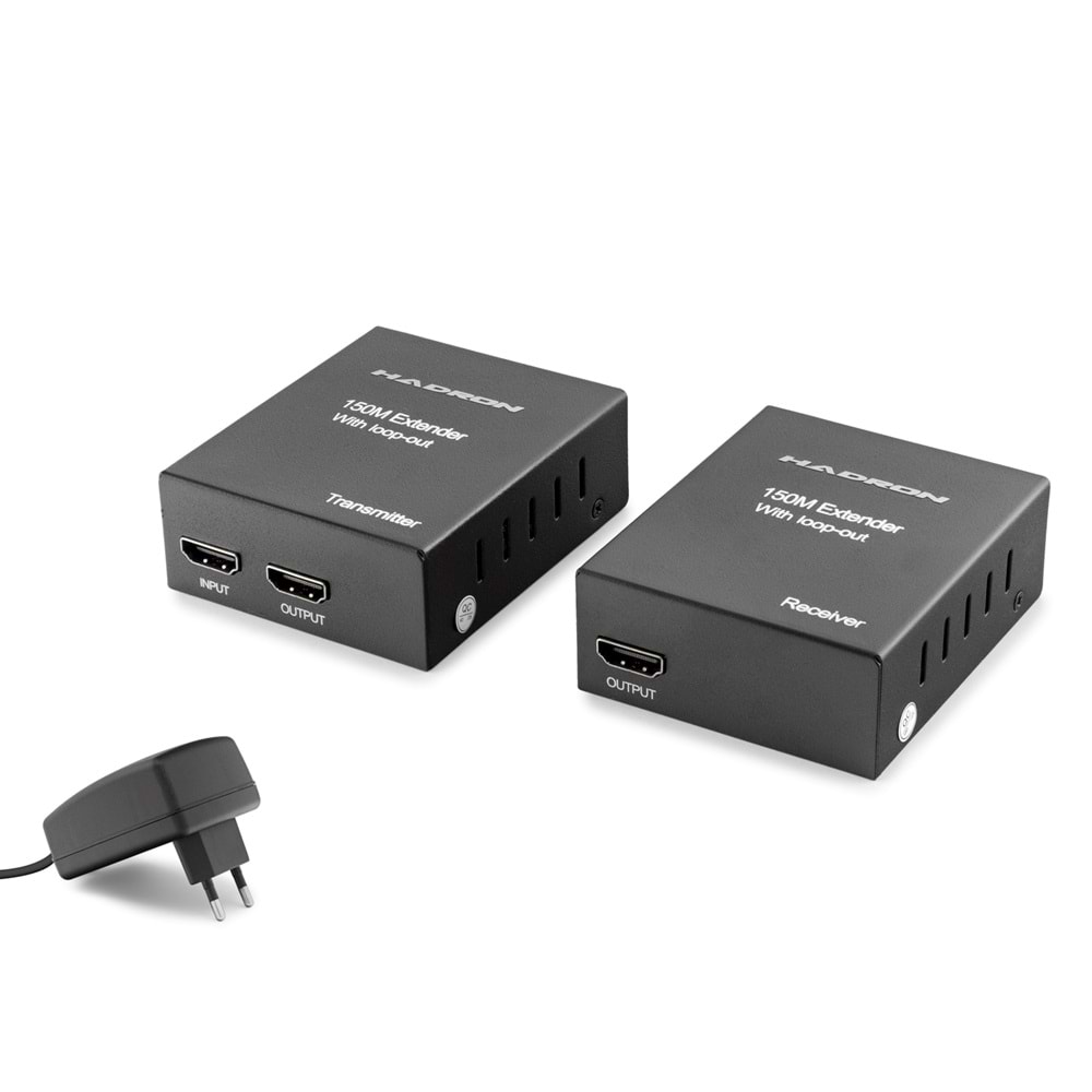 HADRON HDX1369 HDMI Extender Loop Out 1080p 60 Hz 150 m Siyah