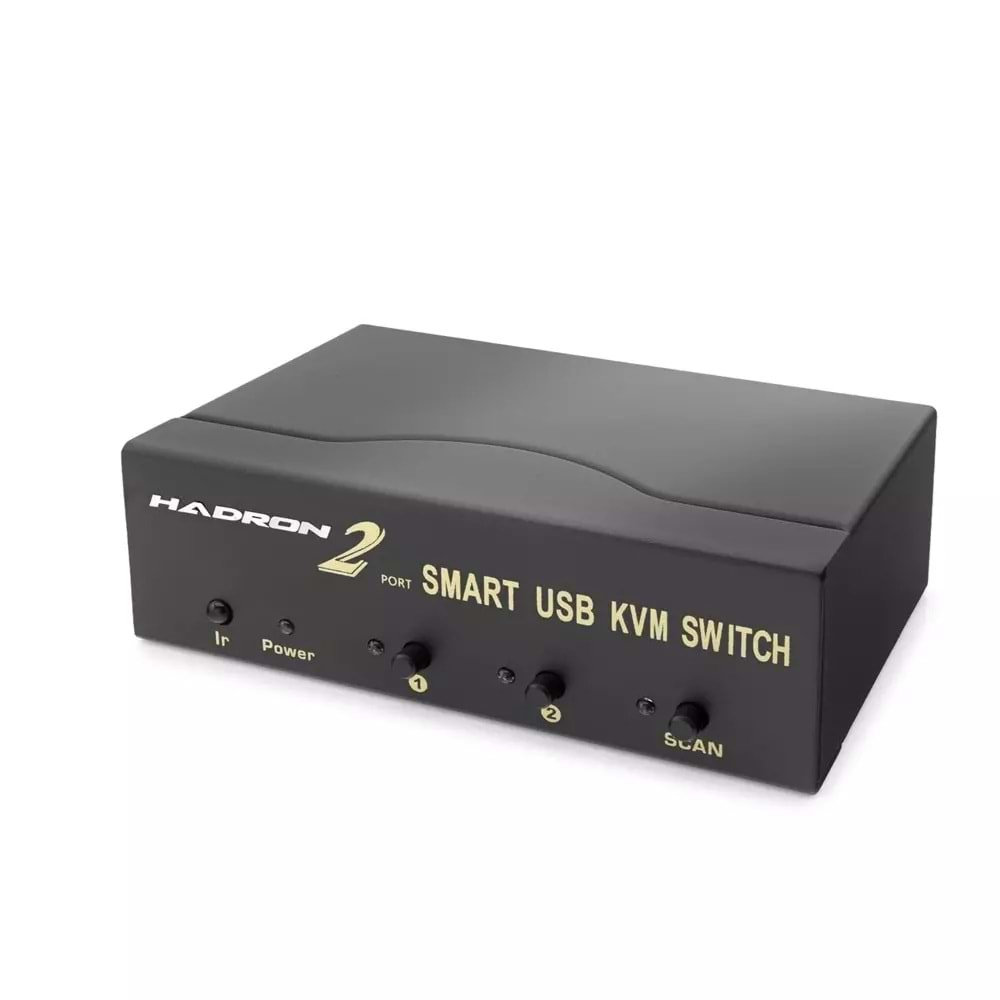 HADRON HDX1380 VGA KVM Switch 2 USB Hub 2 Console Kumandalı 2 VGA Port Siyah