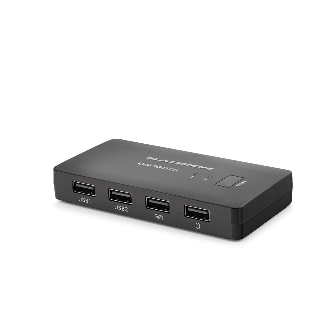 HADRON HDX1426 DisplayPort KVM Switch 2 Console USB Port 2 DisplayPort Siyah