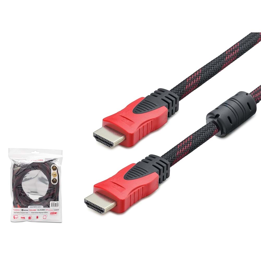 HADRON HDX2033 Örgülü HDMI Kablo 30 m Siyah