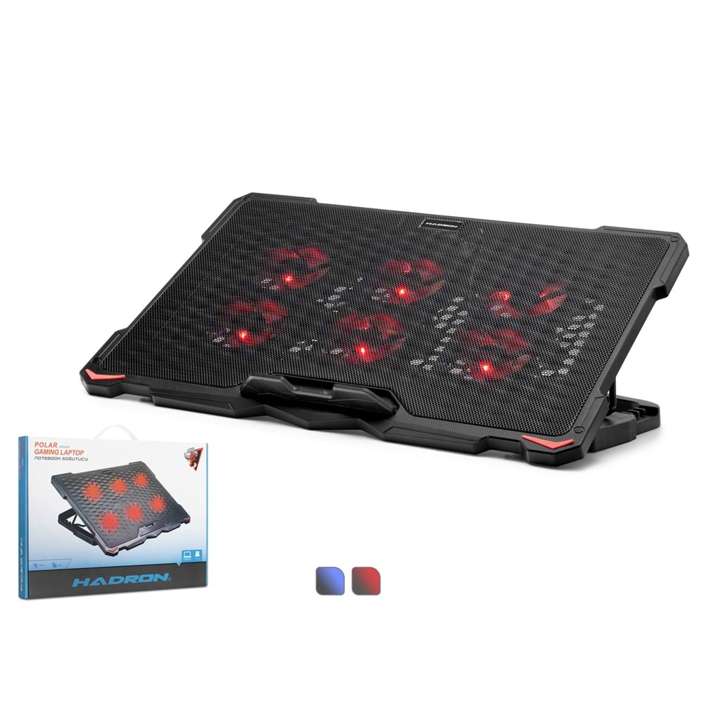 HADRON HDX4255 Polar Serisi Laptop Soğutucu 6 Fanlı LED 15.6-17.3 İnç Siyah