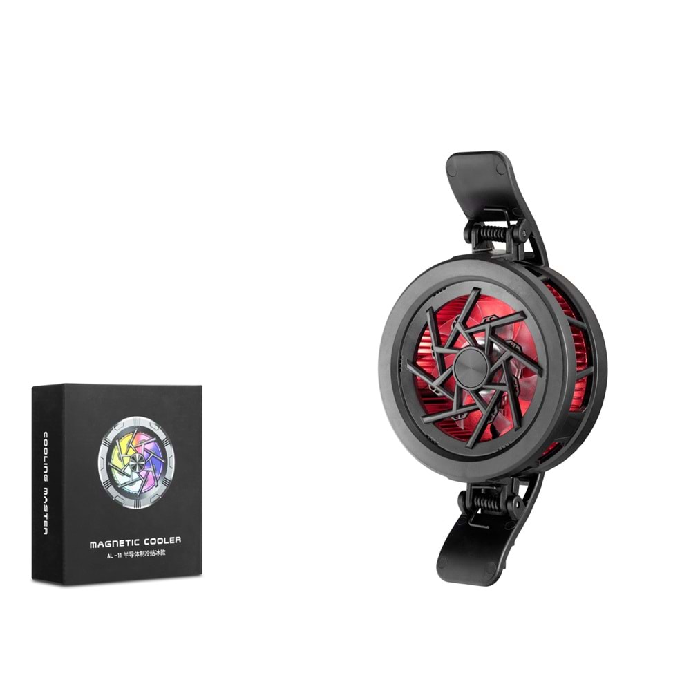 HADRON HDX4369 Manyetik Klipsli MagSafe Uyumlu Telefon Soğutucu Fan RGB Siyah