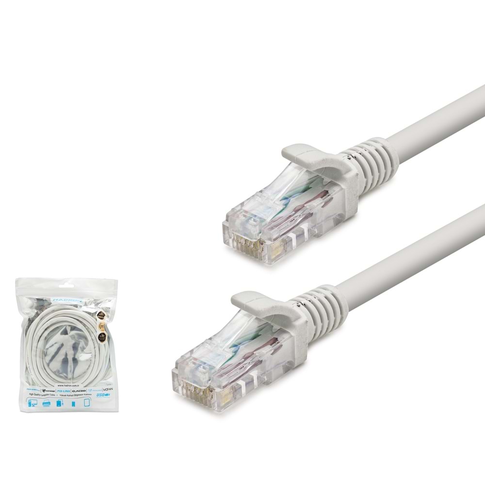 HADRON HDX5048 Cat6 Ethernet Patch Kablosu 1 Gbps 250 MHz 50 m Beyaz