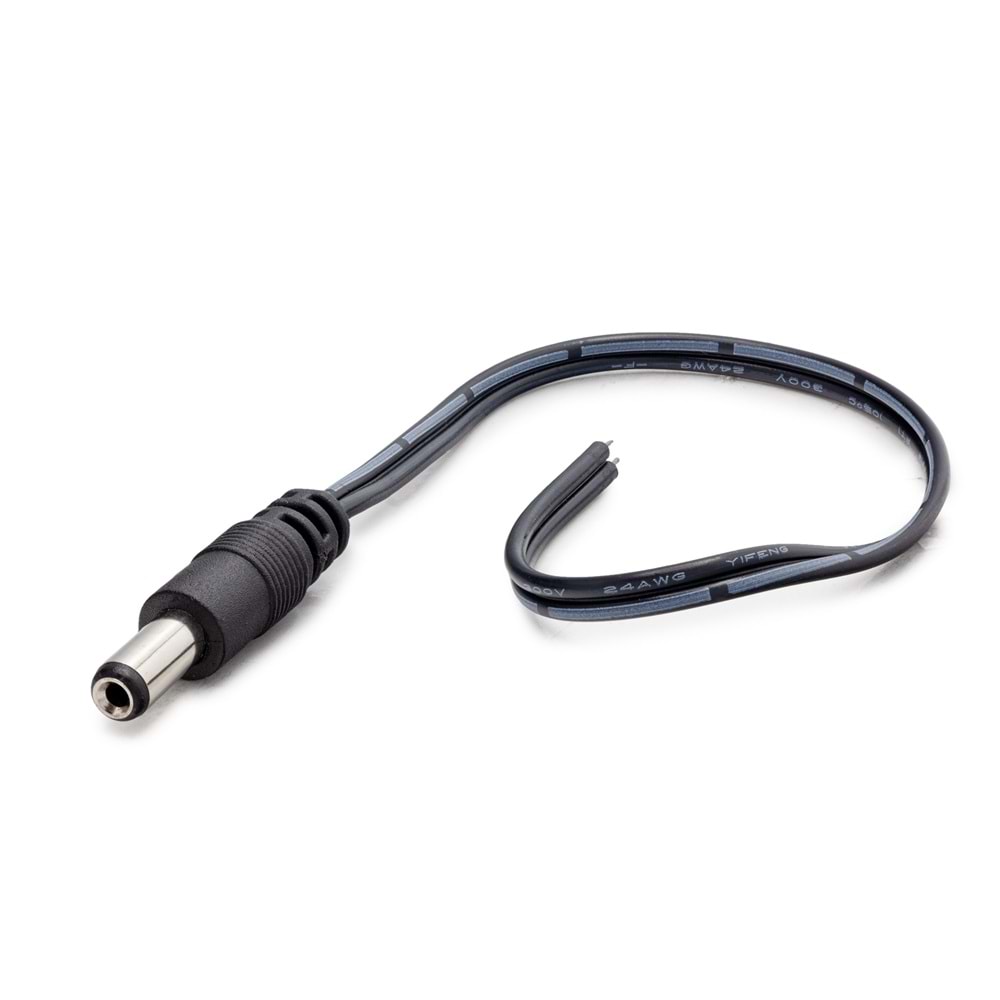HADRON HDX5506-100 DC Power Jack Kablosu 5.5x2.0 mm 26 cm 100 Adet Paket Siyah