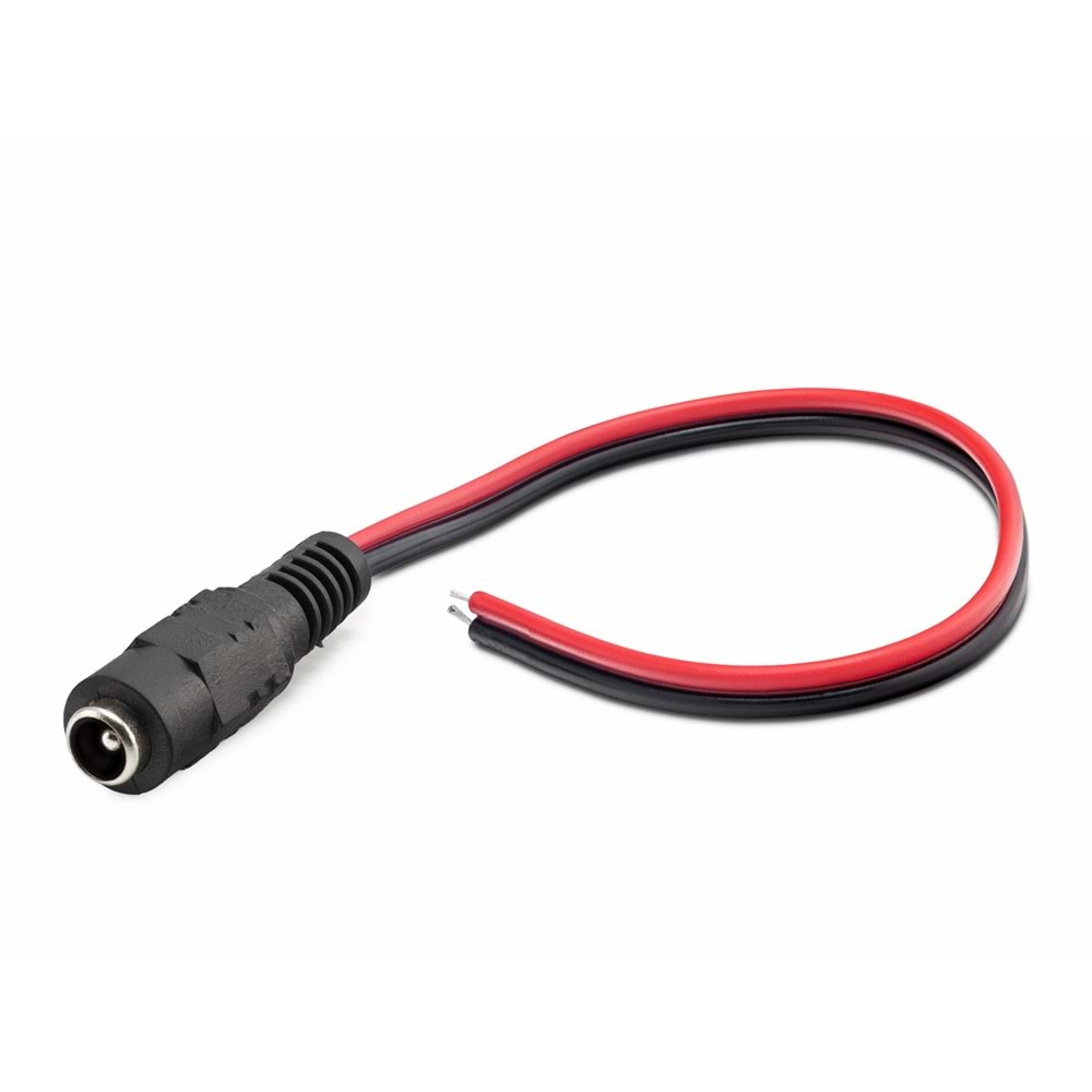 HADRON HDX5528-100 DC Power Jack Kablosu 5.5x2.5 mm 26 cm 100 Adet Paket Siyah