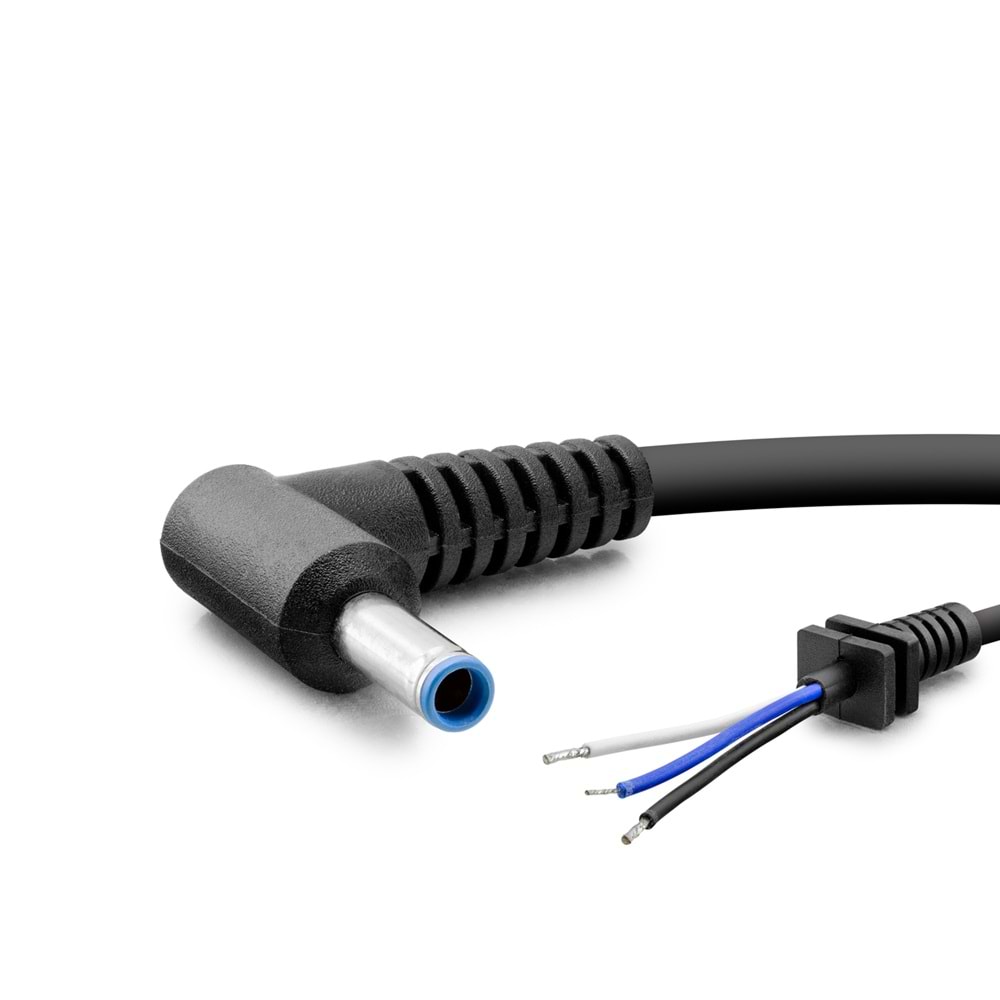 HADRON HDX5565 Laptop Adaptör DC Jack Kablosu 4.5x3.0 mm L Tip 3 İletkenli 1.2 m 150W Siyah