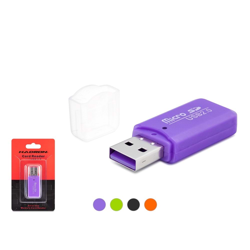 HADRON HDX7024 USB Kart Okuyucu MicroSD 480 Mbps Çok Renkli
