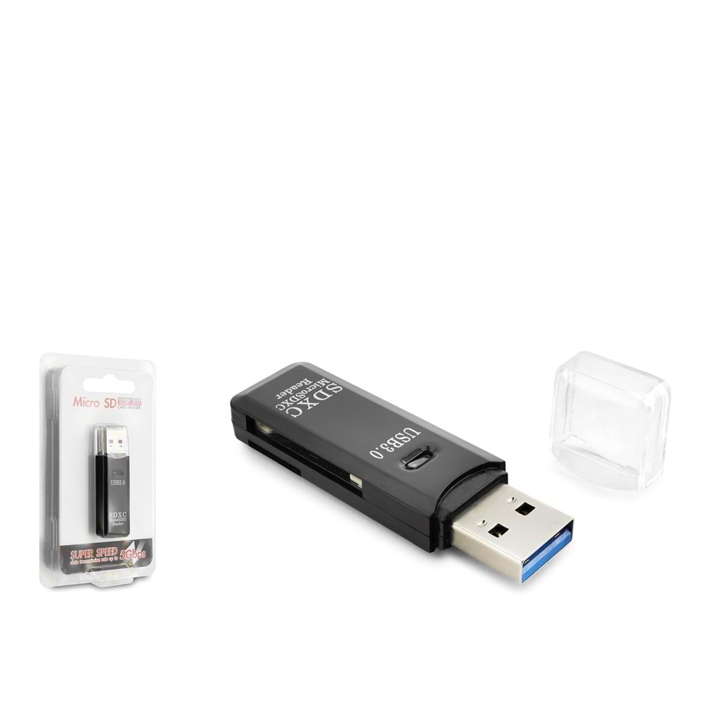 HADRON HDX7030 USB 3.0 Kart Okuyucu SD MicroSD 5 Gbps Siyah