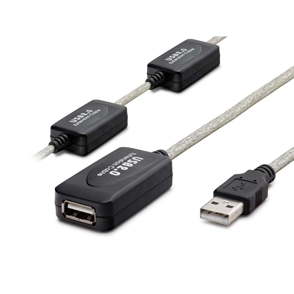 HADRON HDX7525 USB Active Repeater Uzatma Kablosu 30 m Siyah