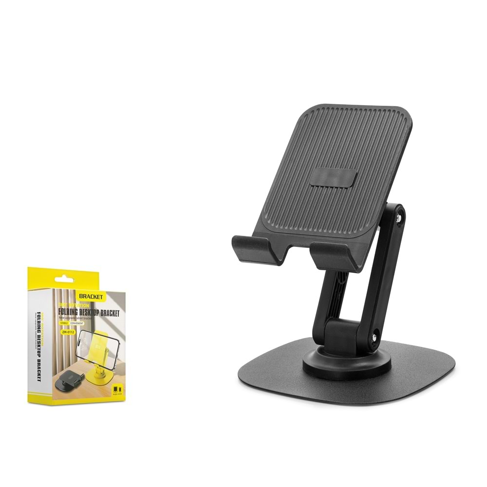 HADRON HDX8024 Ayarlanabilir Katlanabilir Telefon Standı 360° Döner Siyah