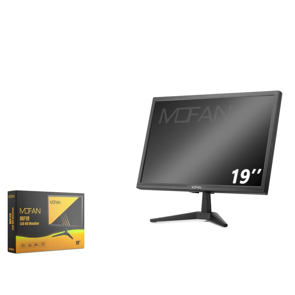 MOFAN MF19 19 İnç LED Monitör Dahili Hoparlörlü HDMI VGA 75Hz 1440x900 Siyah