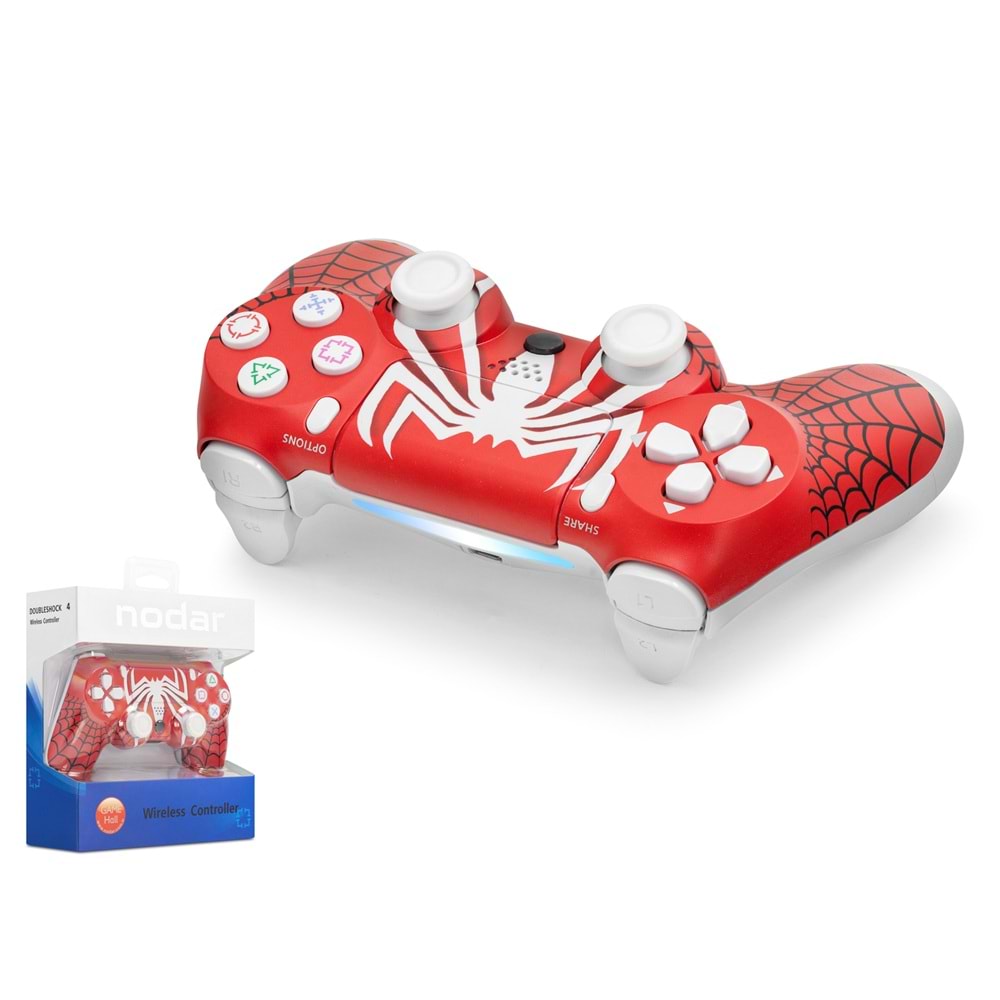NODAR ND400Z Bluetooth GamePad Oyun Kolu PS4 Uyumlu DoubleShock 4 Kırmızı Beyaz