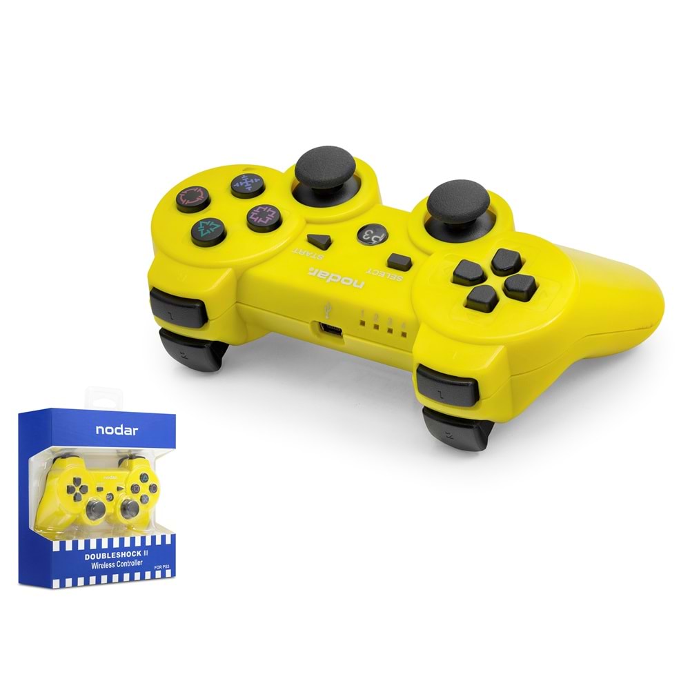 NODAR ND600H Bluetooth GamePad Oyun Kolu PS3 Uyumlu DoubleShock III Sarı