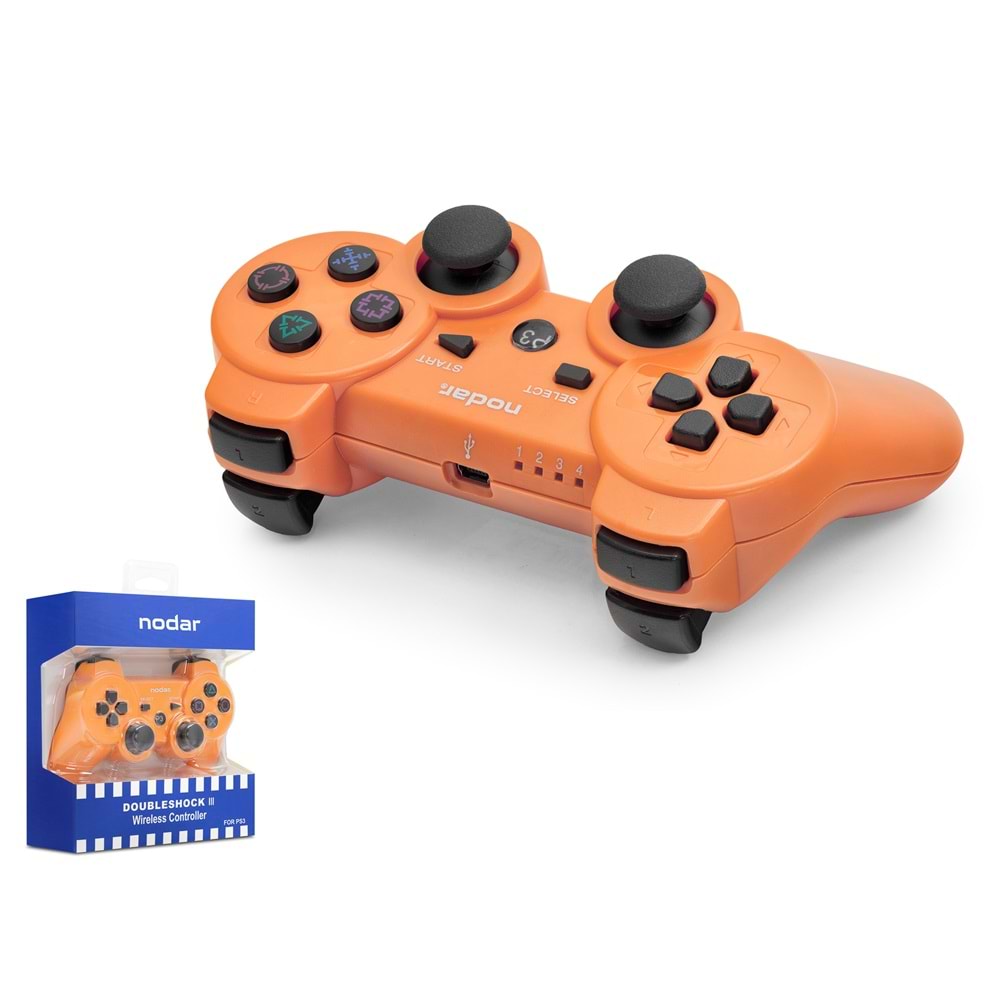NODAR ND600K Bluetooth GamePad Oyun Kolu PS3 Uyumlu DoubleShock III Turuncu