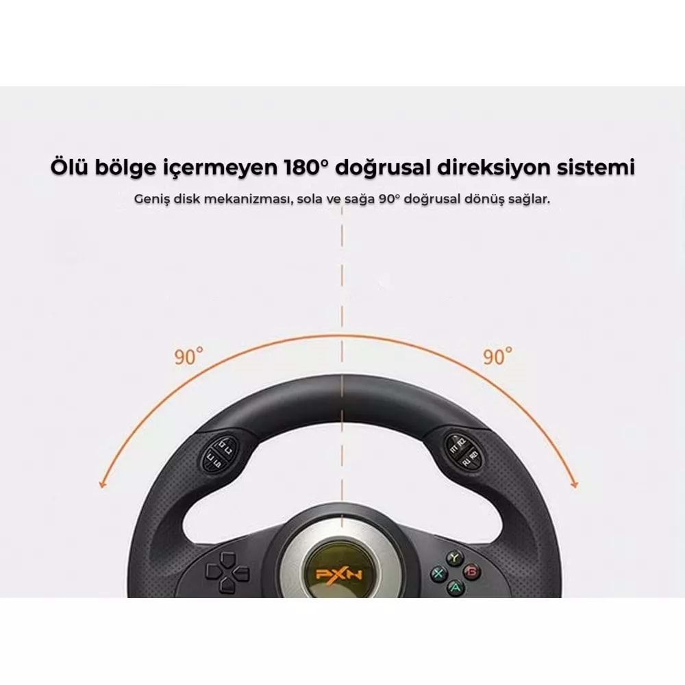 NODAR ND700 PXN V3 PRO Oyuncu Direksiyon Seti 270° PS4 PS3 PC Xbox Switch Uyumlu Siyah