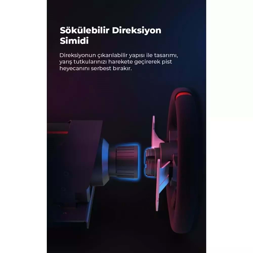 NODAR ND705 PXN V10 Oyuncu Direksiyon Seti 3.2Nm Force Feedback 3 Pedallı PS4 PC Xbox Uyumlu Siyah