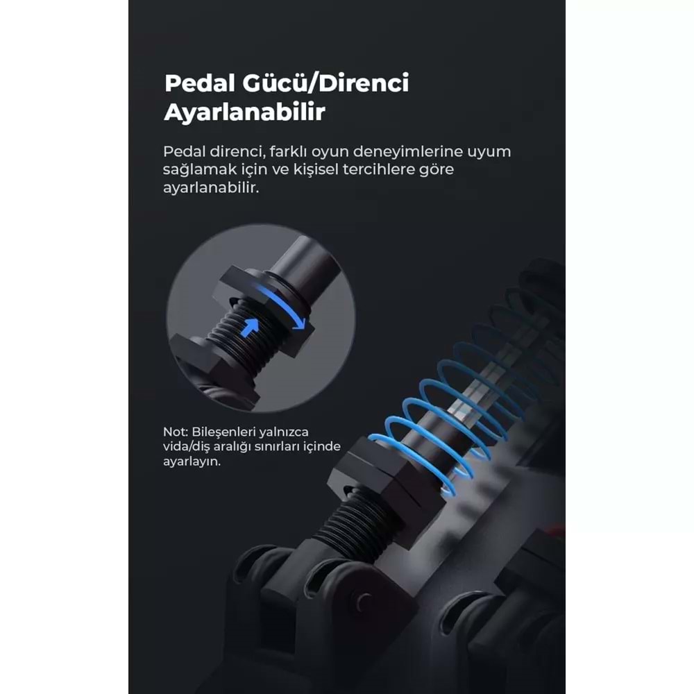 NODAR ND705 PXN V10 Oyuncu Direksiyon Seti 3.2Nm Force Feedback 3 Pedallı PS4 PC Xbox Uyumlu Siyah