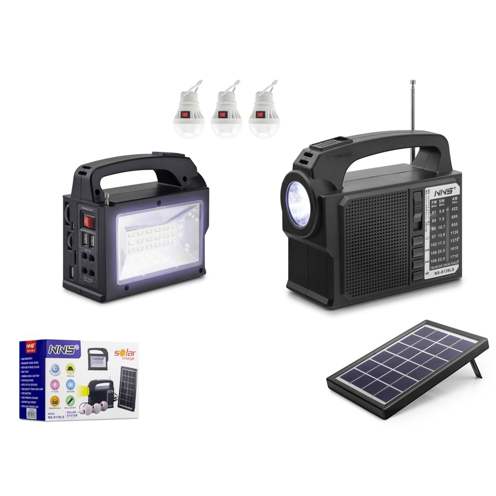 NNS NS8139LS Bluetooth Nostalji Solar Speaker