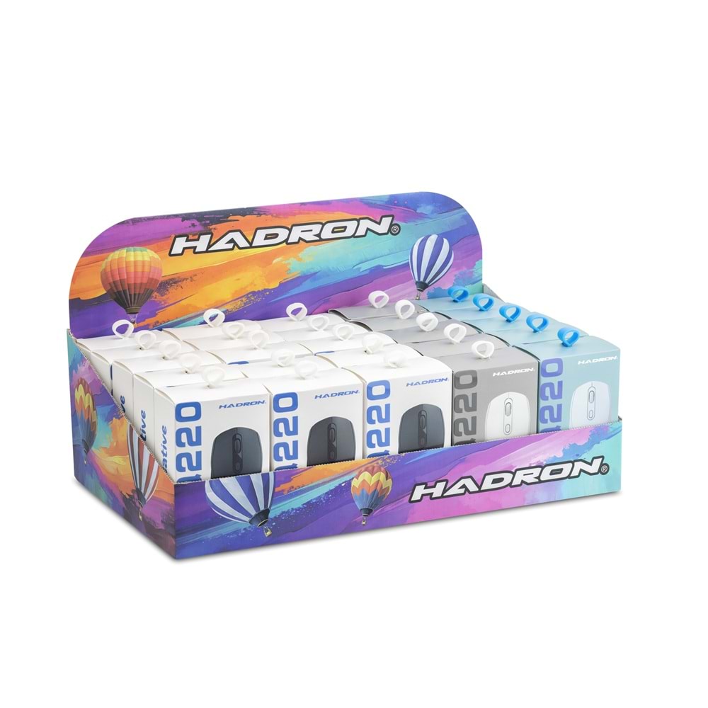 HADRON Q220K Kablosuz Mouse 1600 DPI 25li Paket Siyah Beyaz Mavi Pembe Turuncu