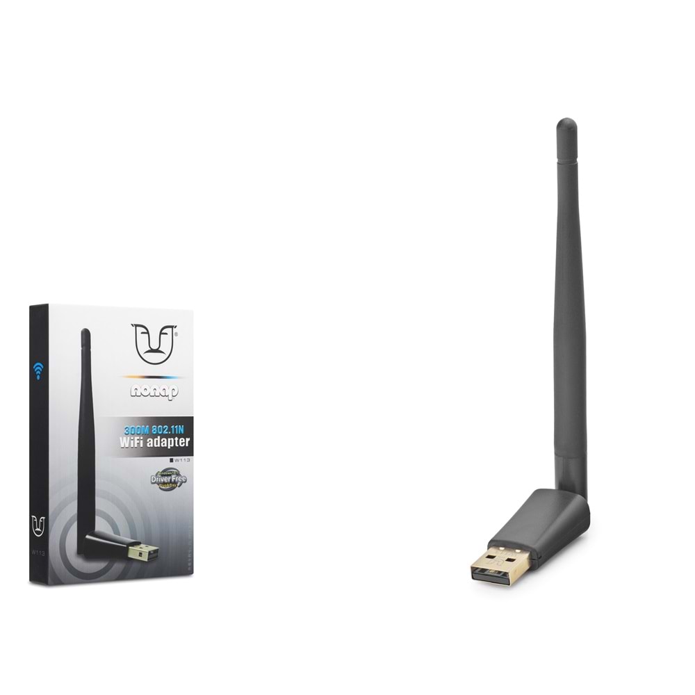 NONAP W113 USB WiFi Adaptörü 300 Mbps Siyah