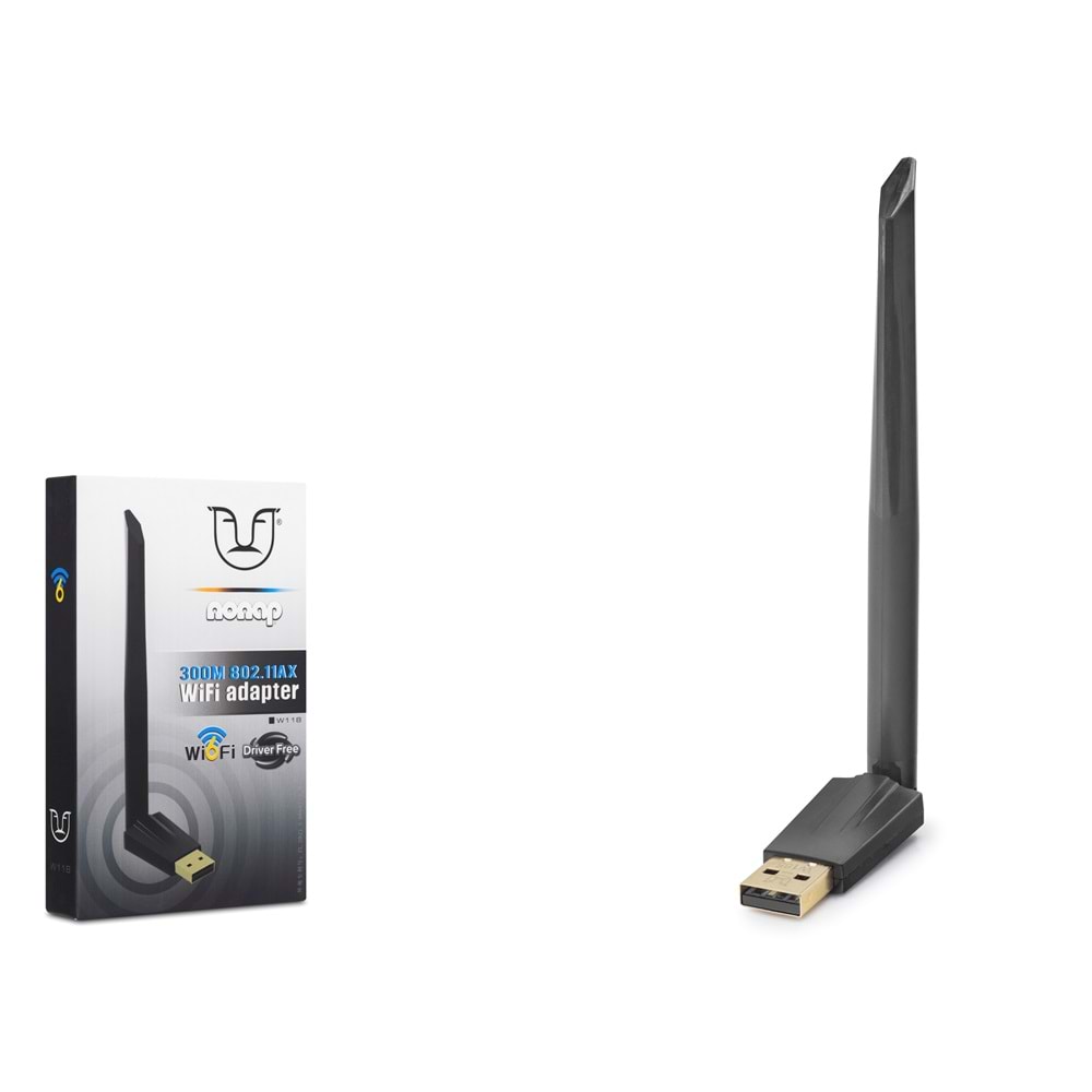 NONAP W118 USB WiFi 6 Adaptörü 300 Mbps Siyah