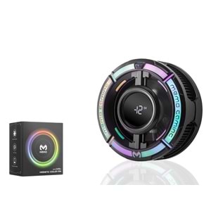 HADRON CX15 Manyetik Telefon Soğutucu Fan 15W RGB Isı Göstergeli Siyah