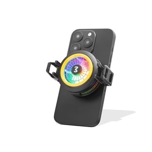 HADRON CX20 Manyetik Klipsli Telefon Soğutucu Fan RGB Siyah