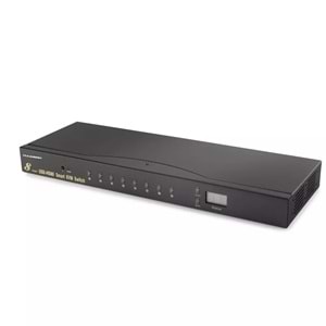 HADRON HDX1378 HDMI KVM Switch 2 USB Hub 2 Console Kumandalı 8 HDMI Port Siyah