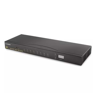 HADRON HDX1379 HDMI KVM Switch 2 USB Hub 2 Console Kumandalı 16 HDMI Port Siyah