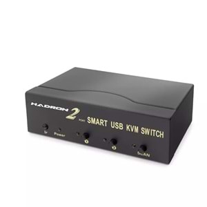 HADRON HDX1380 VGA KVM Switch 2 USB Hub 2 Console Kumandalı 2 VGA Port Siyah
