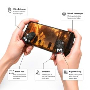 HADRON HDX3578P Mobil Oyun Parmak Eldiveni PUBG CoD Free Fire Dokunmatik Siyah