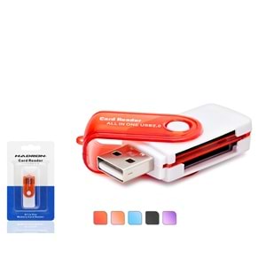 HADRON HDX7022 USB All in One Kart Okuyucu SD MicroSD MiniSD MMC MS M2 480 Mbps Çok Renkli