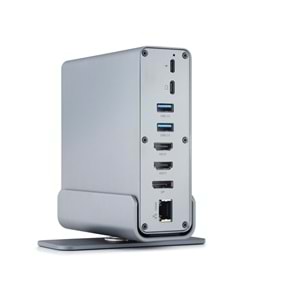 HADRON HDX7065 Type-C 3.0 Combo Hub Docking Station HDMI 4K 60Hz DP LAN USB AUX Kart Okuyucu 16 Port 5 Gbps Gri