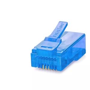 NODAR ND2412 CAT6 EZ RJ45 Konnektör 100 Adetli Paket Mavi