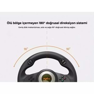 NODAR ND700 PXN V3 PRO Oyuncu Direksiyon Seti 270° PS4 PS3 PC Xbox Switch Uyumlu Siyah
