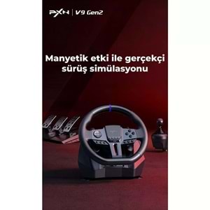 NODAR ND702 PXN V9 GEN2 Oyuncu Direksiyon Seti 900° 3 Pedallı PS4 PS3 PC Xbox Switch Uyumlu Siyah