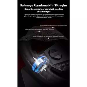 NODAR ND702 PXN V9 GEN2 Oyuncu Direksiyon Seti 900° 3 Pedallı PS4 PS3 PC Xbox Switch Uyumlu Siyah