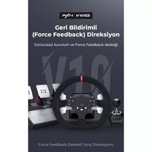 NODAR ND705 PXN V10 Oyuncu Direksiyon Seti 3.2Nm Force Feedback 3 Pedallı PS4 PC Xbox Uyumlu Siyah