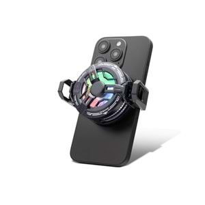 HADRON S38 Manyetik Klipsli Telefon Soğutucu Fan RGB Isı Göstergeli Siyah