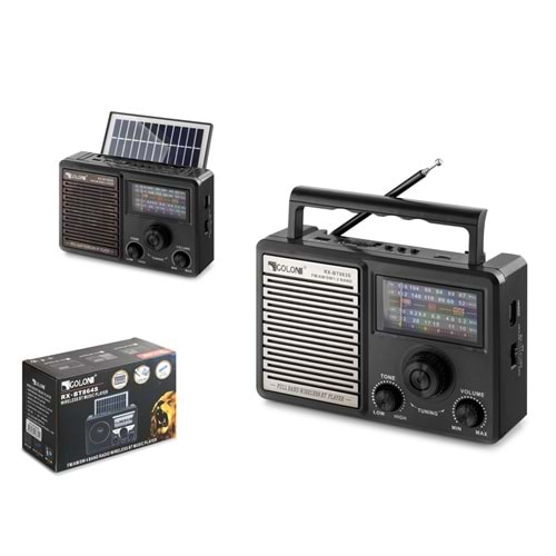 GOLON BT863S Bluetooth Nostalji Solar Speaker Siyah