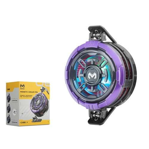 HADRON CX08AI Manyetik Klipsli Telefon Soğutucu Fan RGB Mor Siyah